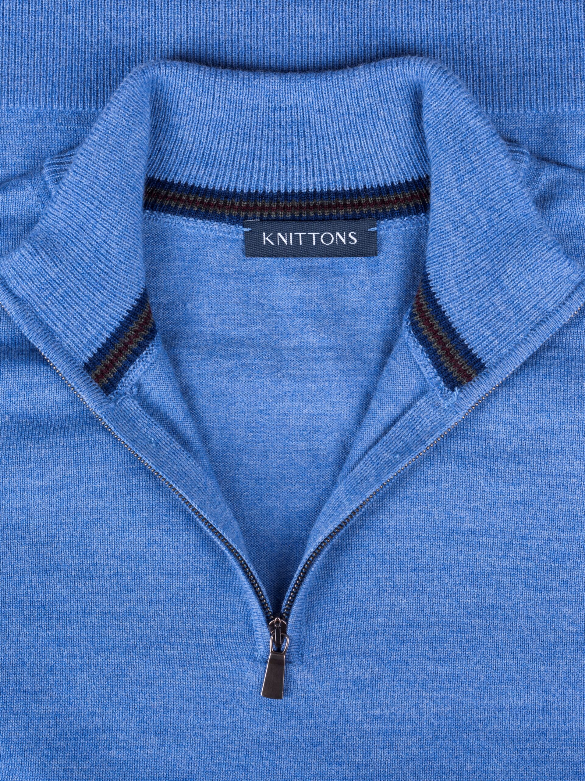 Zip Blue Knittons Men's 1/4 Zip Sweater Blue