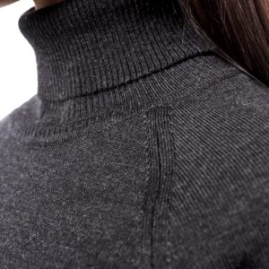 Women's Turtleneck Sweater Black Melange