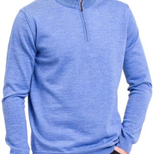 Knittons Men's 1/4 Zip Sweater Blue1
