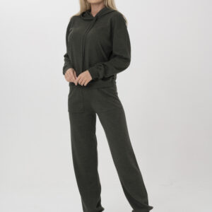 Green Women's Merino Wool Hoodie Sweater & Jogger Pants Set