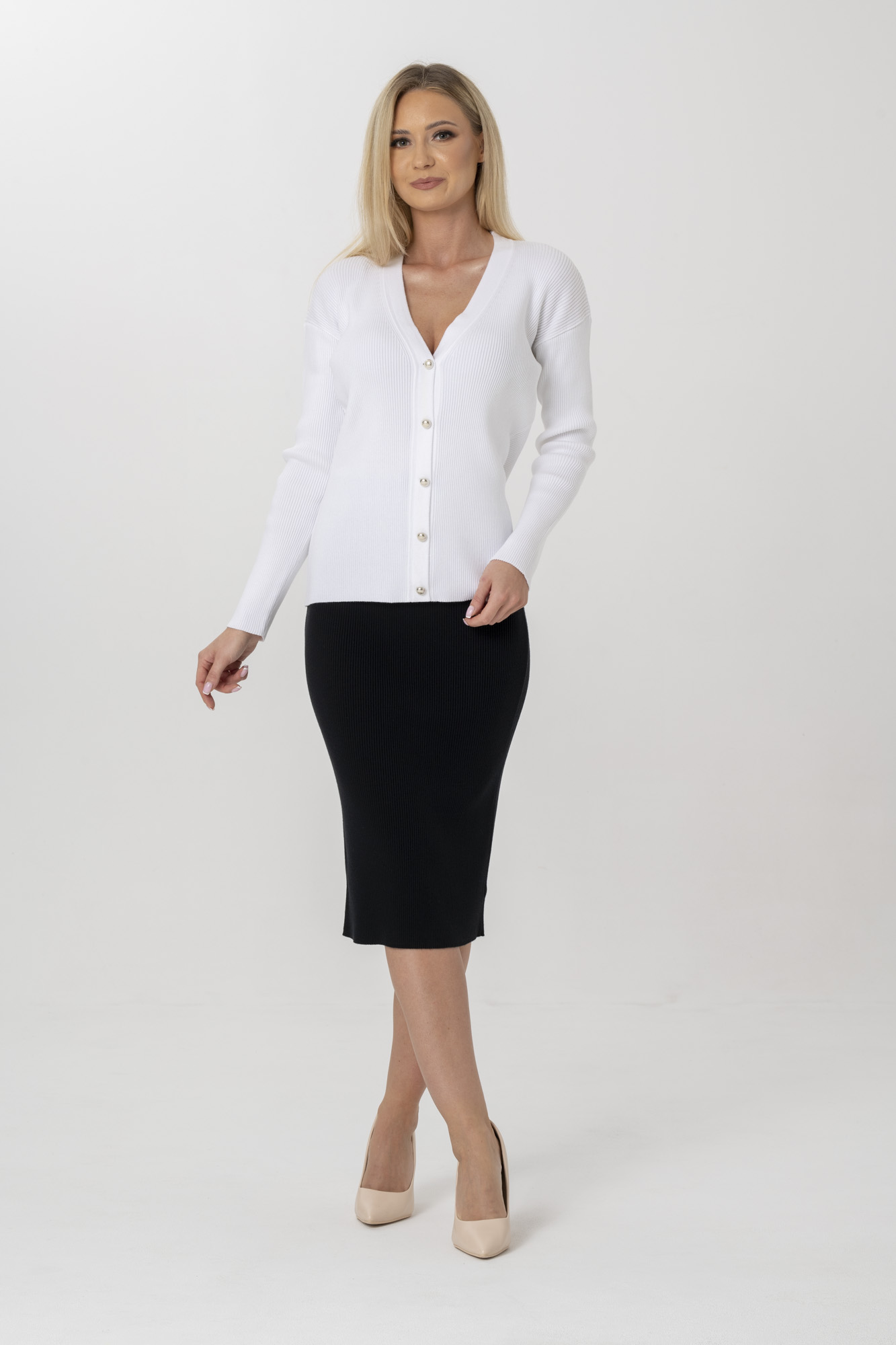 White Cardigan_6 Women's Cardigan White