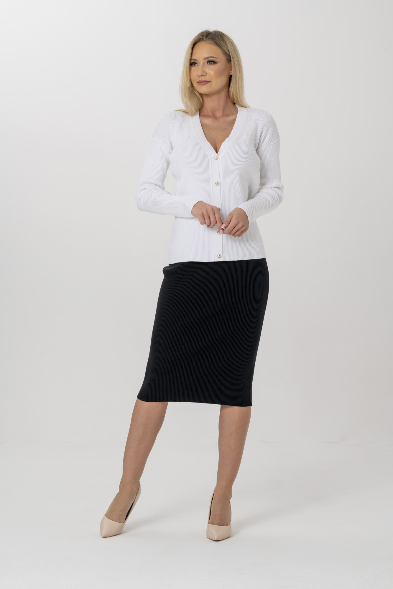 White Cardigan_4 Women's Cardigan White