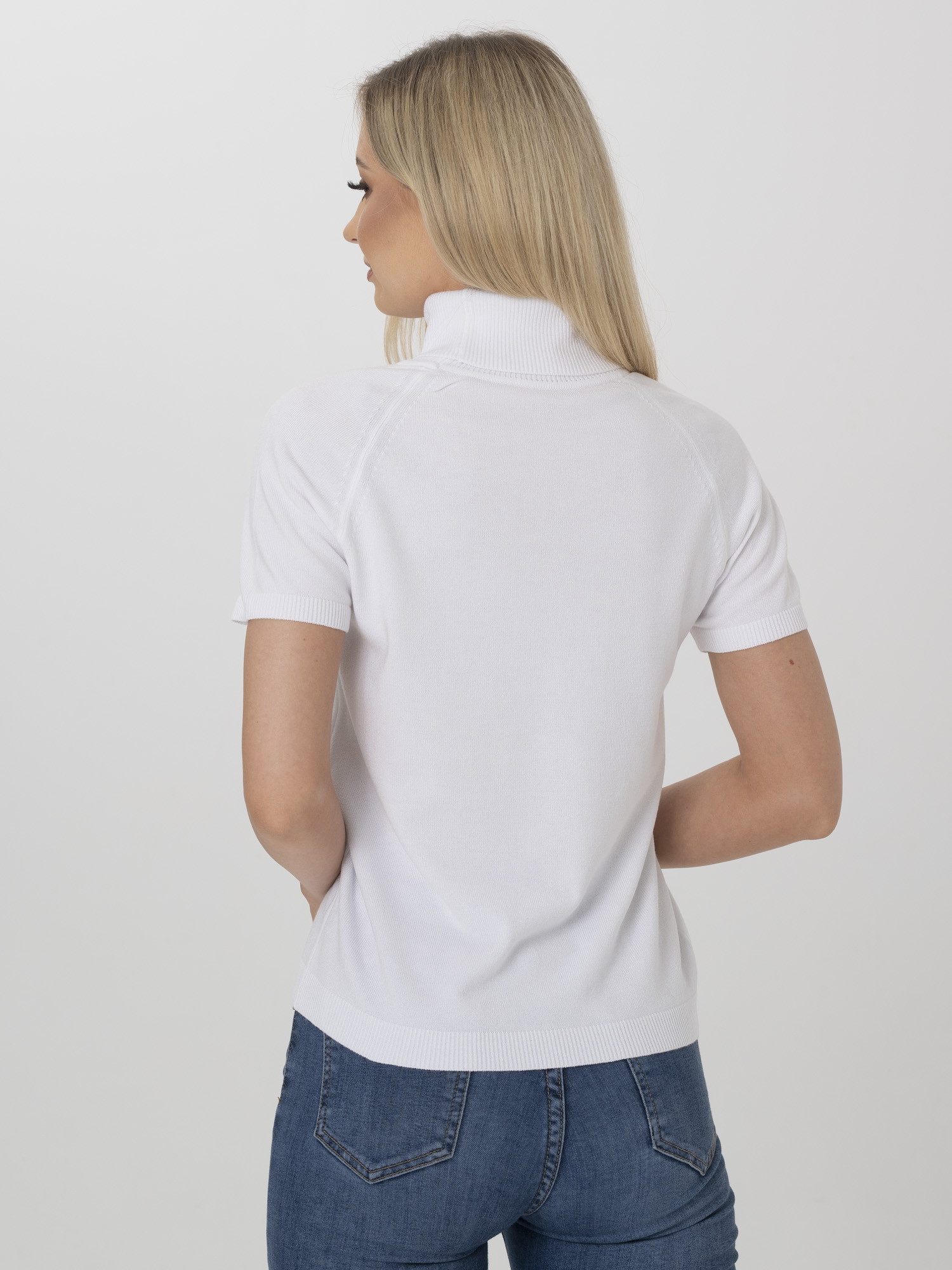 Women's White Mock Neck