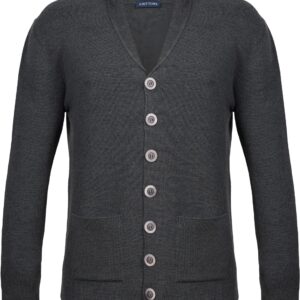 Knittons Men's Merino Wool Cardigan Shawl Collar Pullover