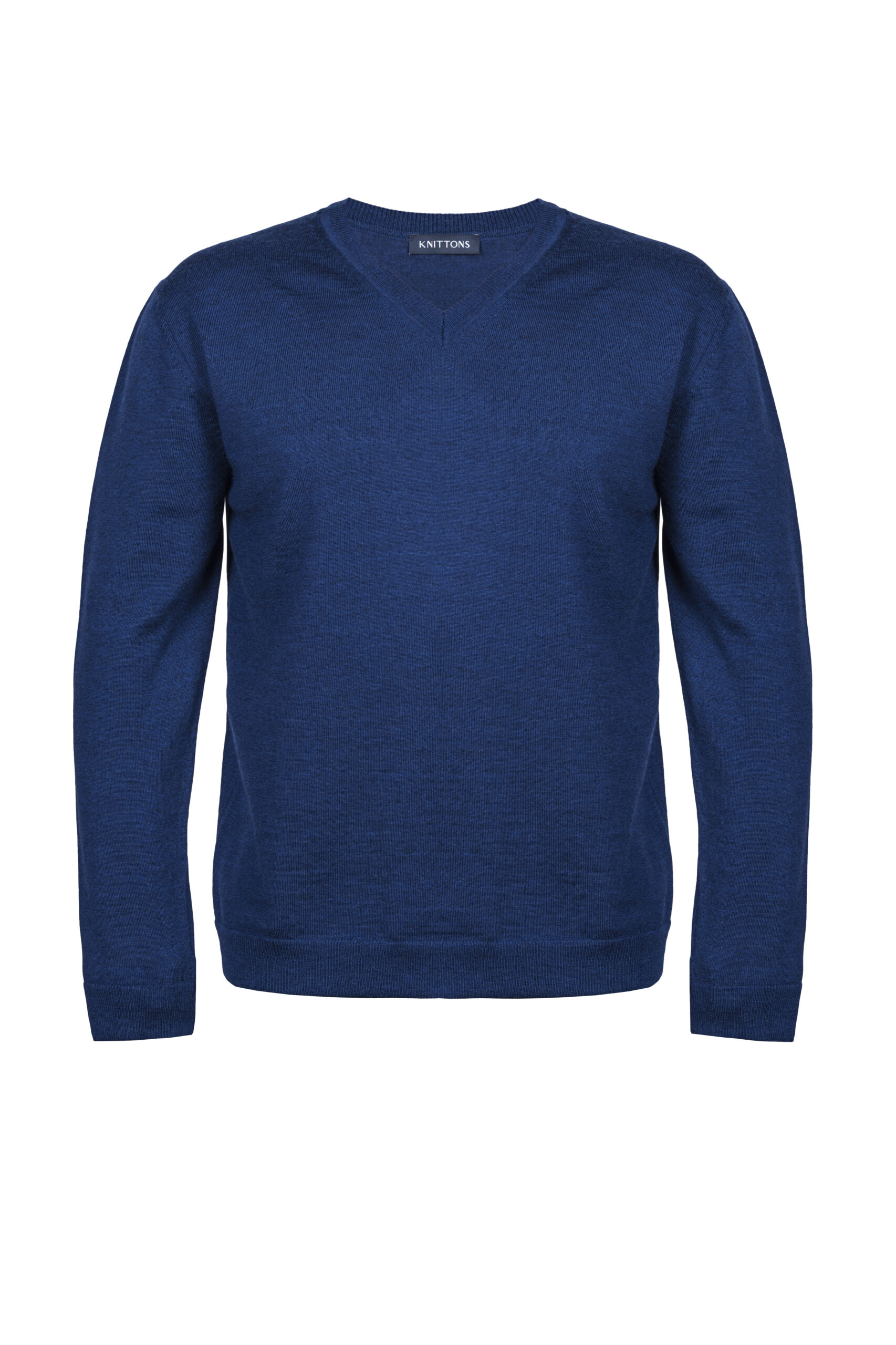 Men's V-Neck Sweater Pullover 100% Italian Merino Wool Yarn