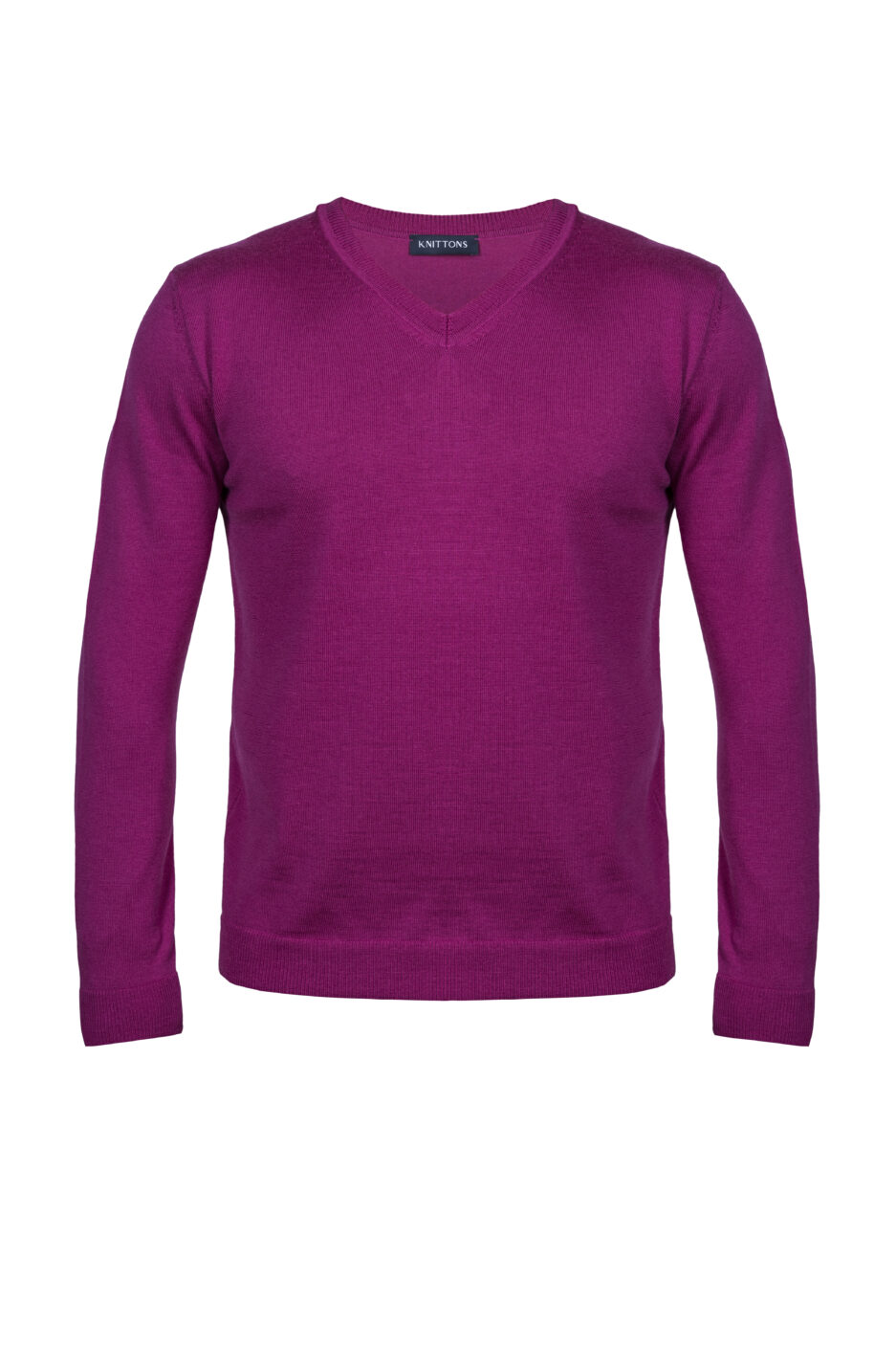 Men's V-Neck Sweater Pullover Fuchsia