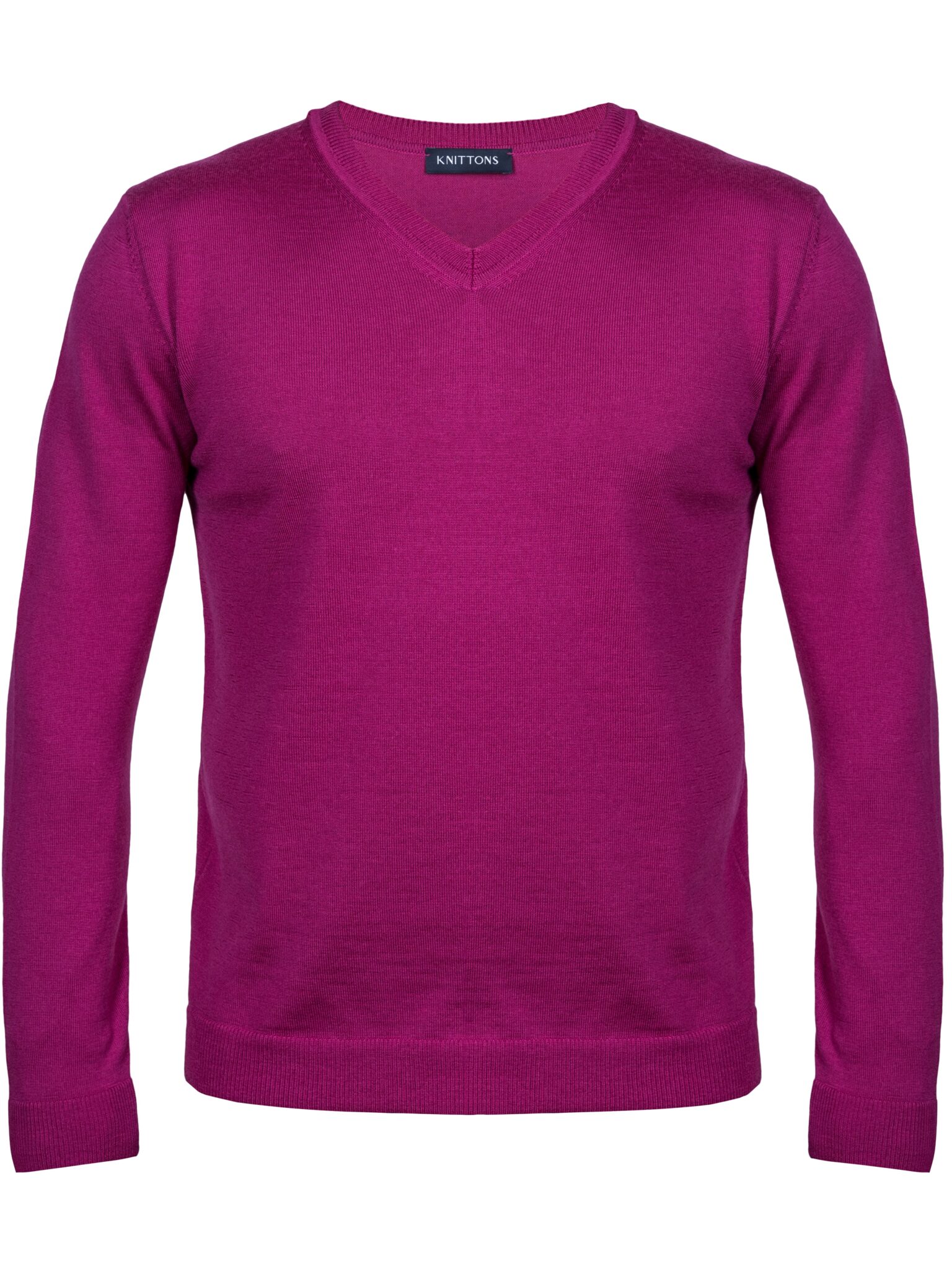 Men's V-Neck Sweater Pullover, Fuchsia