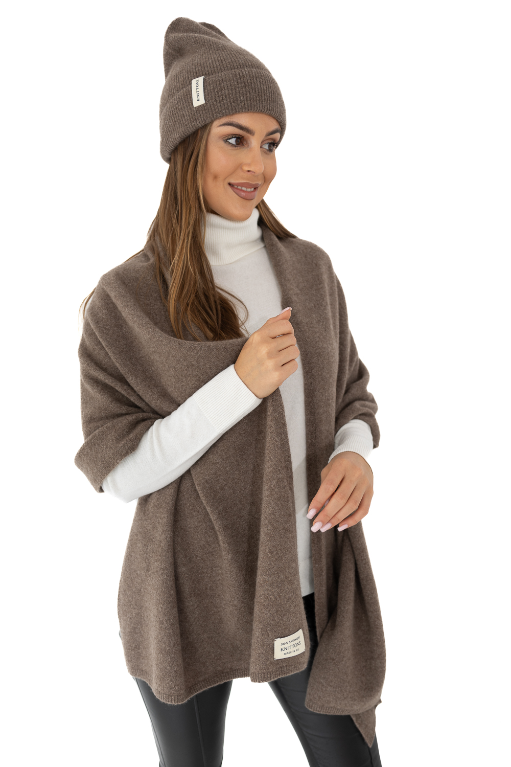 knittons-47 Cashmere Shawl Brown